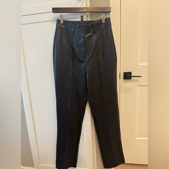 Petal & Pup High Waisted Black Faux Leather Pants - Picture 2 of 4